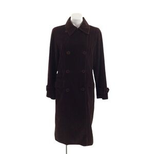 Vintage J. Crew Womens Chocolate Corduroy‎ Trench Coat